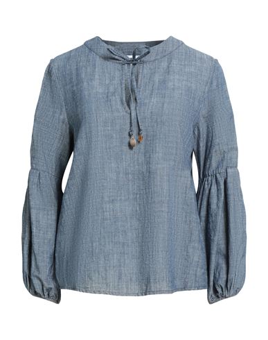Rebel Queen By Liu •jo Woman Top Blue Size S Cotton, Linen