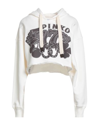 Pinko Denim Woman Sweatshirt White Size Xs Cotton