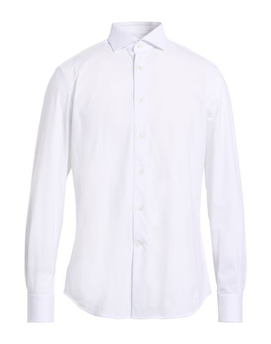 Traiano Man Shirt White Size 15 ¾ Polyester, Polyamide, Elastane In Multi