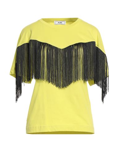 Jijil Woman T-shirt Lime Green Size 8 Cotton In Green