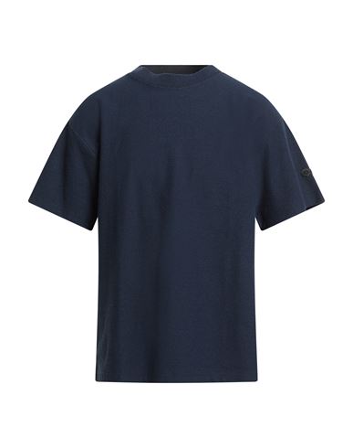 Soulland Man T-shirt Navy Size M Recycled Cotton, Polyester In Blue