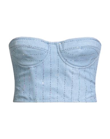 Des_phemmes Woman Top Light Blue Size M Wool, Polyester, Polyamide, Viscose In Blue
