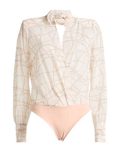 Elisabetta Franchi Woman Bodysuit Ivory Size 6 Polyester In White