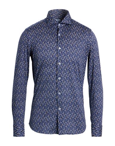 Sonrisa Man Shirt Midnight Blue Size 17 Cotton In Blue