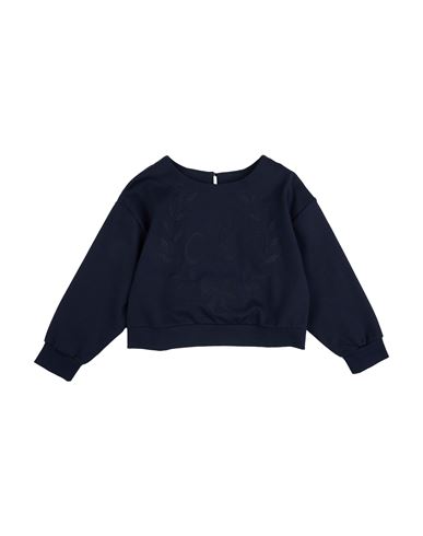 Monnalisa Toddler Girl Sweatshirt Midnight Blue Size 6 Viscose, Polyamide, Elastane In Black