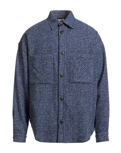 Destin Man Shirt Blue Size M Wool, Polyamide, Cashmere, Silk In Blue