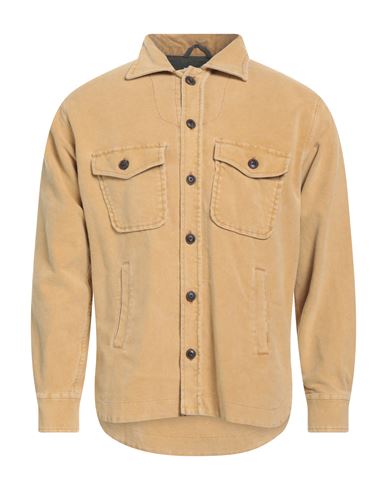 Tintoria Mattei 954 Man Shirt Sand Size L Cotton, Elastane In Neutral
