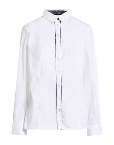 Barbour Winter Tartan Woman Shirt White Size 12 Cotton, Polyamide, Elastane, Polyester In White