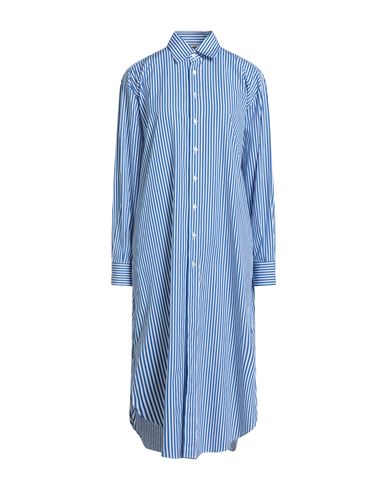 24 Blooming Woman Midi Dress Blue Size 6 Cotton In Blue