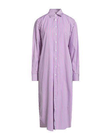 24 Blooming Woman Midi Dress Mauve Size 10 Cotton In Purple