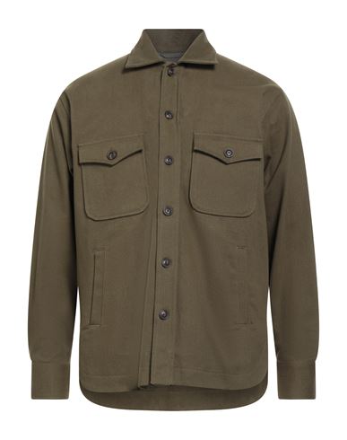 Tintoria Mattei 954 Man Shirt Military Green Size L Cotton In Green