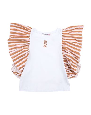 Patrizia Pepe Girl Toddler Girl T-shirt White Size 6 Cotton, Polyester In Brown