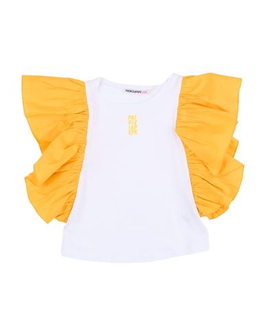 Patrizia Pepe Girl Toddler Girl T-shirt White Size 6 Cotton In Yellow