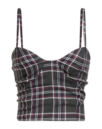 Rebel Queen By Liu •jo Woman Top Charcoal Size 8 Polyester, Viscose, Elastane In Black