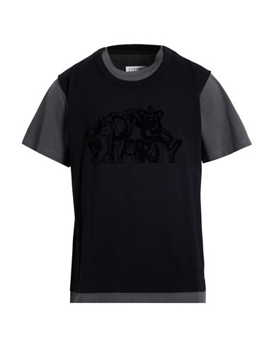 Mm6 Maison Margiela Man T-shirt Black Size Xxl Cotton In Multi