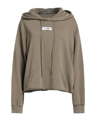 Mm6 Maison Margiela Woman Sweatshirt Military Green Size L Cotton, Polyester In Green