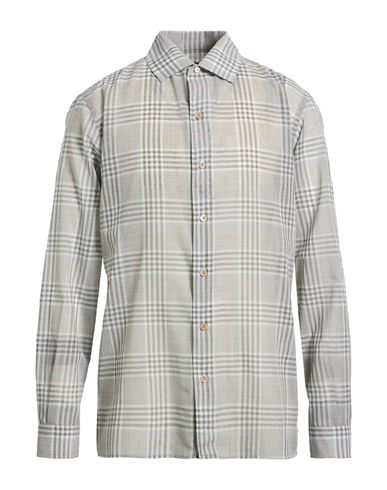 Agnona Man Shirt Light Grey Size 44 Wool, Silk In Gold