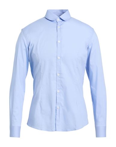 Daniele Alessandrini Homme Man Shirt Light Blue Size 17 ½ Cotton, Elastane In Blue