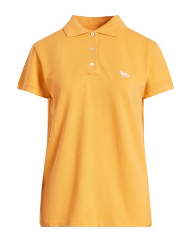 Maison Kitsuné Woman Polo Shirt Mandarin Size L Cotton In Orange