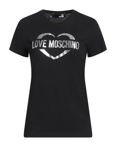 Love Moschino Woman T-shirt Black Size 4 Cotton In Black