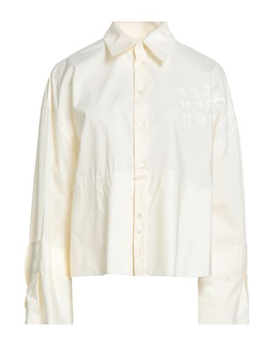 Mm6 Maison Margiela Woman Shirt Ivory Size 6 Cotton In Orange