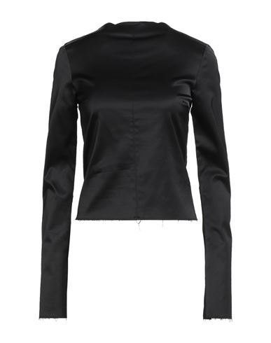 Mm6 Maison Margiela Woman Turtleneck Black Size M Cotton, Wool, Virgin Wool, Polyamide In Black