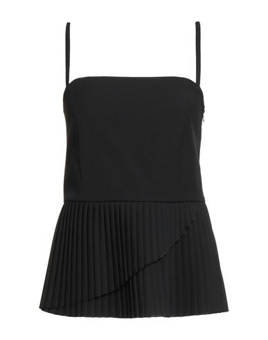 Mm6 Maison Margiela Sleeveless Pleated Peplum Top In Black