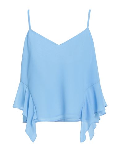 Fracomina Collection Woman Top Light Blue Size M Polyester In Blue