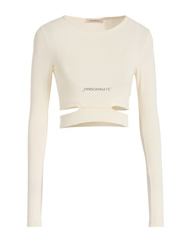 Hinnominate Woman T-shirt Cream Size Xxs Cotton, Elastane In White