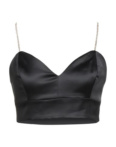 Fracomina Gold Woman Top Black Size Xs Polyester, Elastane In Black