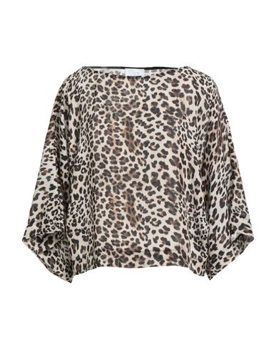 Clips More Woman Top Beige Size 10 Polyester In Brown