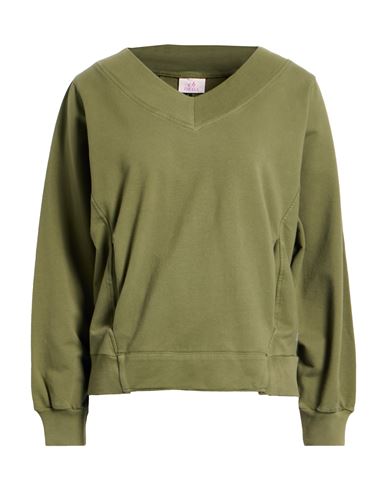 Deha Woman Sweatshirt Military Green Size Xl Cotton, Elastomultiester In Green