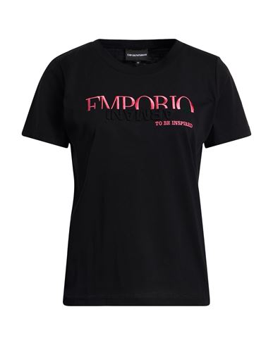 Emporio Armani Woman T-shirt Black Size L Cotton In Black