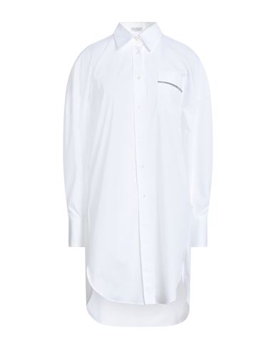 Brunello Cucinelli Woman Shirt White Size S Cotton, Polyamide, Elastane, Brass In White