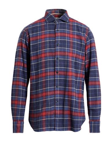 Tintoria Mattei 954 Man Shirt Navy Size 16 Cotton In Blue
