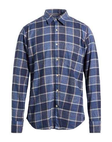 Tintoria Mattei 954 Man Shirt Navy Size 15 ¾ Cotton, Polyester, Viscose In Blue