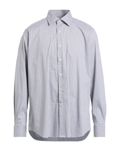 Bagutta Man Shirt Grey Size 18 Cotton, Polyamide, Elastane In Gray