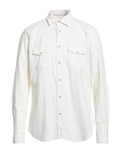 Tintoria Mattei 954 Man Shirt Ivory Size Xl Cotton, Elastane In White