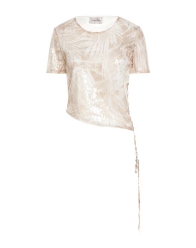 Ermanno Firenze Woman Top Beige Size 6 Polyester In Brown