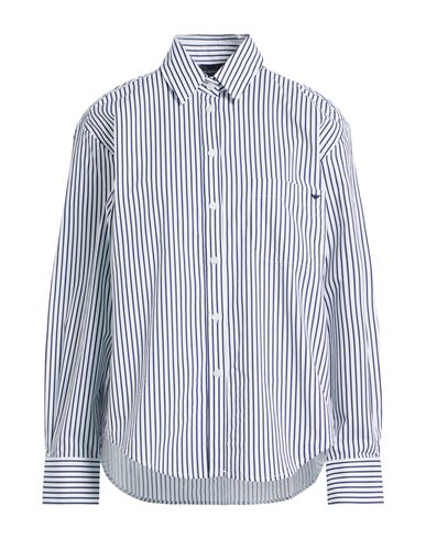 Emporio Armani Woman Shirt Navy Size 10 Cotton In Blue