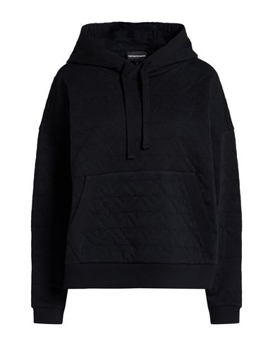 Emporio Armani Woman Sweatshirt Black Size L Cotton, Elastane In Black