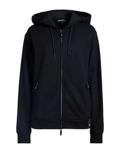 Emporio Armani Woman Sweatshirt Black Size L Viscose, Polyester, Elastane In Black