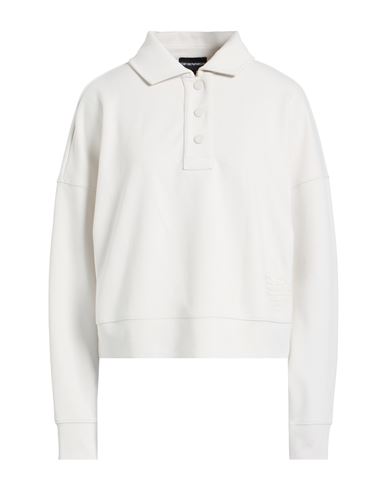 Emporio Armani Woman Sweatshirt Light Grey Size L Polyester, Viscose, Elastane In White