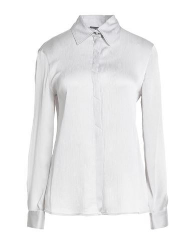 Emporio Armani Icon Woman Shirt Light Grey Size 10 Acetate, Silk, Polyamide In White