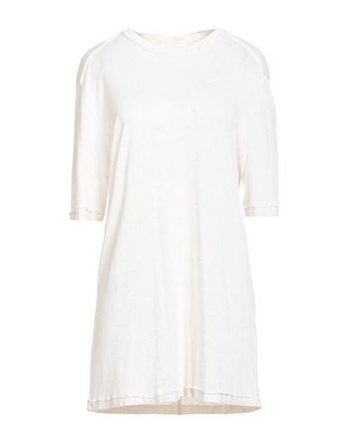 Atomofactory Woman T-shirt Ivory Size M Viscose, Linen, Cotton In White