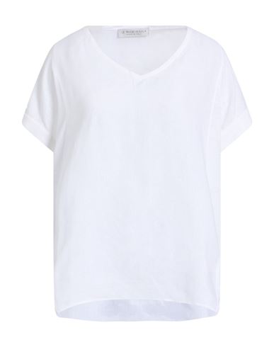 Le Tricot Perugia Woman Top White Size L Linen, Cotton In White