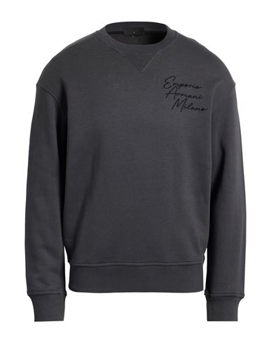 Emporio Armani Man Sweatshirt Lead Size L Cotton, Modal In Gray