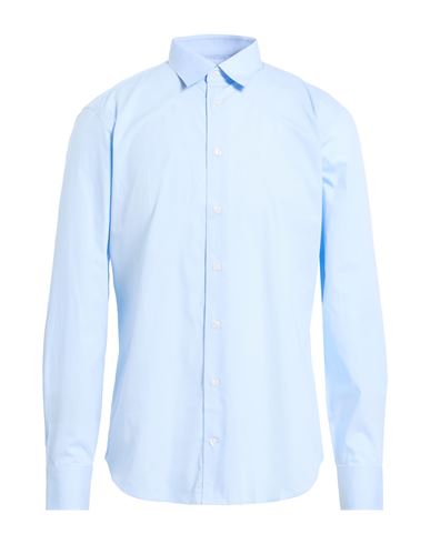 Emporio Armani Man Shirt Light Blue Size 17 Cotton In Blue