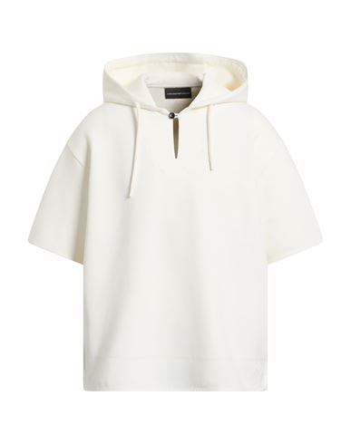 Emporio Armani Man Sweatshirt White Size L Cotton, Polyester, Elastane In White