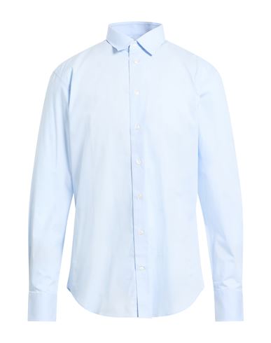 Emporio Armani Man Shirt Sky Blue Size 17 ½ Cotton In Blue